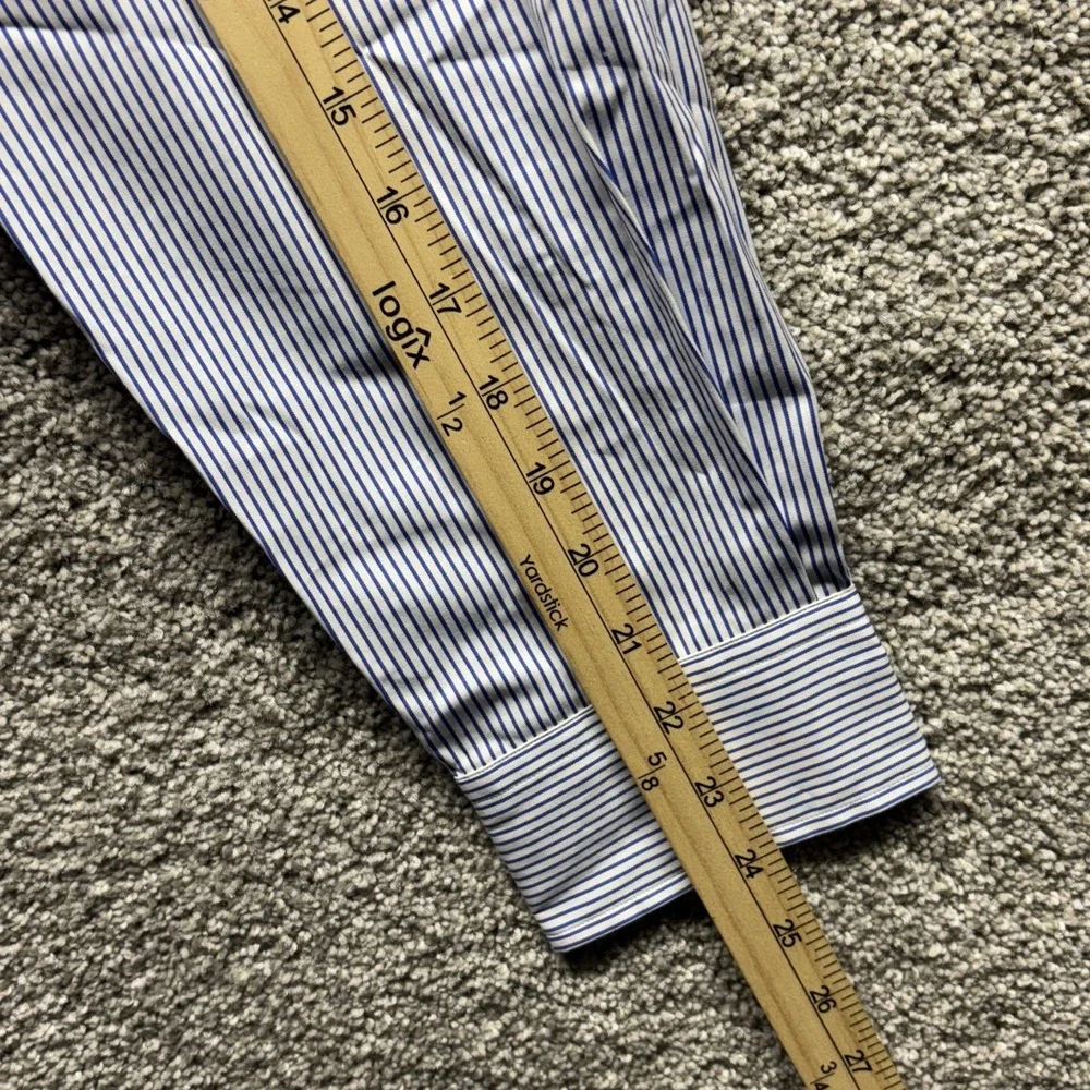 VTG Polo Ralph Lauren Shirt Men's 16.5-34/35 Blue Striped Andrew Long Sleeve NWT